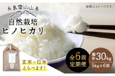 【白米】【全6回定期便】【自然栽培ヒノヒカリ5kg《糸島》【大石ファーム】 [ATE018-2]