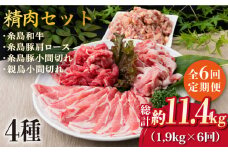 【全6回定期便】牛肉 豚肉 鶏肉 日常使いの精肉セット 1,930g 4～5人前 4種《糸島》【糸島ミートデリ工房】 [ACA198]