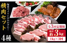 【全3回定期便】毎日のメインのおかずを彩る精肉セット 1,050g 2～3人前 4種《糸島》【糸島ミートデリ工房】 [ACA201]