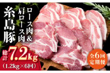 【全6回定期便】糸島豚ロース肉6枚 肩ロースカツ5枚 合計11枚セット《糸島》【糸島ミートデリ工房】 [ACA230]