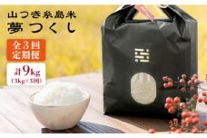【全3回定期便】糸島 で 農薬 を使わずに育てた 山つき 糸島米 3kg （ 夢つくし ）《糸島》【itoshimacco / 株式会社やました】 [ARJ031]