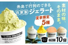 【夏季限定】行列のできるアイスクリーム屋 ジェラートボトル10個セット（5種×各2個） ジェラート アイスクリーム アイス シャーベット 食べ比べ  スイーツ ギフト 糸島 / LoiterMarket ロイターマーケット [AGD003]
