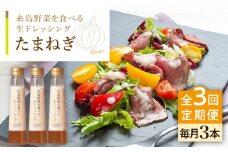 【全3回定期便】【 ご家庭用 】 糸島 野菜 を 食べる 生 ドレッシング （ 玉葱 × 3本 ） 《糸島》【糸島正キ】 [AQA023]