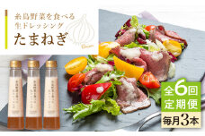 【全6回定期便】【 ご家庭用 】 糸島 野菜 を 食べる 生 ドレッシング （ 玉葱 × 3本 ） 《糸島》【糸島正キ】 [AQA024]