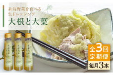 【全3回定期便】【 ご家庭用 】 糸島 野菜 を 食べる 生 ドレッシング （ 大根 と 大葉 × 3本 ） 《糸島》【糸島正キ】 [AQA026]