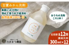【全12回定期便】【 植物 由来 】 万能 濃縮 甘夏 みかん 洗剤 糸島市 / わかまつ農園 [AHB022]