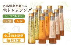 【全3回定期便】糸島野菜を食べる生ドレッシング 3本 × 3種 詰め合わせ セット （ 人参 / 玉葱 / ルッコラレモン ） 糸島市 / 糸島正キ [AQA032]