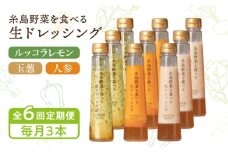 【全6回定期便】糸島野菜を食べる生ドレッシング 3本 × 3種 詰め合わせ セット （ 人参 / 玉葱 / ルッコラレモン ） 糸島市 / 糸島正キ [AQA033]