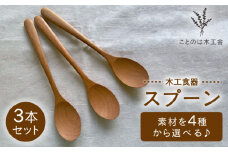 【チェリー】スプーン 3本 セット ( メープル / オーク / チェリー / ウォールナット )  糸島市 / ことのは木工舎（阿部祥次郎）【いとしまごころ】 [AMZ011-3]