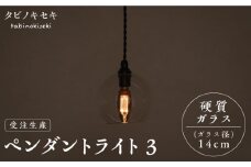 【引掛シーリング用プラグ】ペンダント ライト 3 （ガラス 径14cm）  糸島市 / タビノキセキ [ADB036-1]