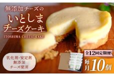 【全12回定期便】無添加チーズのいとしまチーズケーキ【10個入り】 糸島市 / 糸島手作り工房 爽風 [ATA010]