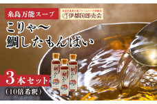 糸島万能スープ 「こりゃ～鯛したもんばい」 鯛だし スープ 3本 セット （ 10倍希釈 ） 糸島市 / ファームパーク伊都国 [AWC023] 鯛 だし