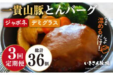 【全3回定期便】一貴山豚 とんバーグ 12個（ 6個 × 2種 ） 糸島市 / いきさん牧場 [AGB013]