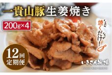 【全12回定期便】焼くだけ定番おかず！一貴山豚 生姜焼き 4パック 糸島市 / いきさん牧場 [AGB018]
