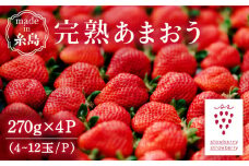 【先行受付】完熟 あまおう 270g × 4パック 苺 いちご【2026年1月より順次発送】 《糸島》【slowberry strawberry】 [APJ001] ランキング 上位 人気 おすすめ