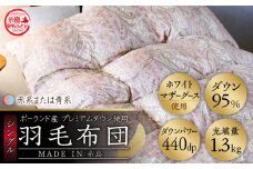 【青系】【最高級プレミアムダウン使用】【 糸島 羽毛 ふとん 】羽毛 布団 ホワイトマザーグース ダウン95％ 【シングル】糸島市 / 株式会社三樹  [AYM010-2] 本掛け 羽毛布団 冬用