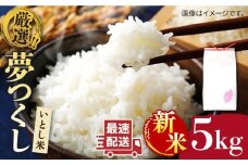 【令和7年産新米】いとし米 厳選夢つくし 5kg (糸島産) 【2025年9月中旬以降順次発送】糸島市 / 三島商店 [AIM018] 米 白米