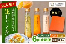 【全6回定期便】【 贈答用 】 糸島 野菜 を 食べる 生 ドレッシング 3種類 3本 セット ( 人参 1本 / ルッコラレモン 1本 / 玉ねぎ 1本 ) 糸島市 / 糸島正キ [AQA049]