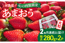 【全2回定期便】【農家直送！】糸島産あまおう 280g×2パック (DXまたはGサイズ) 糸島市 / 後藤農園 いちご 福岡 [AML005]