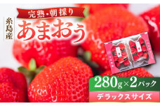 糸島産 完熟あまおう 280g×2パック (デラックスサイズ) 糸島市 / 小河農園 いちご フルーツ 果物 [AJN001]