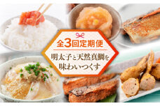 【全3回定期便】糸島明太子と天然真鯛を味わいつくす定期便 糸島市 / やますえ 鯛茶 明太 [AKA089]