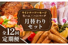 【全12回定期便】 ウインナー / ハンバーグ / ハム 月替り セット 糸島市 / 志摩スモークハウス 生ハム ベーコン [AOA040]