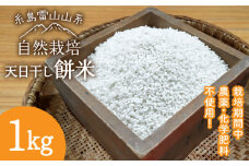 ＼令和6年産／【白米】 糸島産 餅米 1kg 自然栽培 天日干し 糸島市 / 大石ファーム もち米 餅 [ATE041-1]