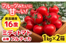 【先行予約】フルティカ 2kg (1kg×2箱)【2025年10月下旬以降順次発送】 糸島市 / かわぞえ農園 [AAM006] トマト フルーツトマト