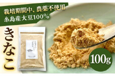 糸島 育ちの やさしい きなこ 100g×1袋 糸島市 / 糸島ボンテール農園 [ACO001] 大豆 きな粉