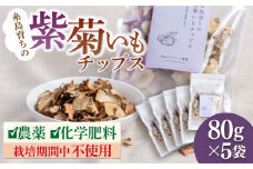 糸島 育ちの 紫 菊いも チップス 80g×5袋 糸島市 / 糸島ボンテール農園 [ACO009] 菊芋 スーパーフード