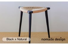 Three-legged Stool “BOW” 〈Black x Natural〉 糸島市 / nomade design 椅子 クラフト [AIF013]