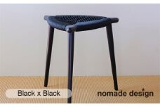Three-legged Stool “BOW” 〈Black x Black〉 糸島市 / nomade design 椅子 クラフト [AIF014]