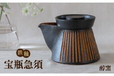 鉄紬 宝瓶急須 1個 糸島市 / 醇窯 急須 やきもの ポット [AOE008]