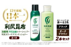 【ブラック】【色が選べる！2本セット】［白髪用］利尻炭酸カラーシャンプー＋利尻カラーケアコンディショナー 糸島市 / 株式会社ピュール ヘアケア コンディショナー [AZA054-2]