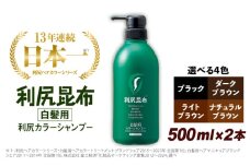 【ライトブラウン】【2本入】［白髪用］ 利尻カラーシャンプー 大容量サイズ 糸島市 / 株式会社ピュール ヘアケア シャンプー [AZA066-1]