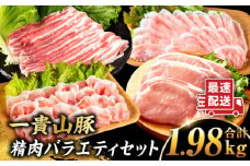 一貴山豚 精肉バラエティセット 計1980g 糸島市 / いきさん牧場 豚肉 冷凍 [AGB065]