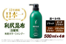 【ブラック】【4本入】［白髪用］ 利尻カラーシャンプー 大容量サイズ 糸島市 / 株式会社ピュール ヘアケア シャンプー [AZA067-4]