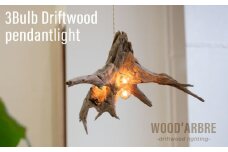 【A TYPE】3Bulb Driftwood pendantlight ペンダントライト 糸島市 / WOOD'ARBRE(ウッドラヴル)【TIME】 インテリア 照明 ライト [ADC005-1]