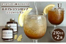 ESPRESSO SYRUP GINGER LEMON 210cc×2本 糸島市 / COFFEE UNIDOS コーヒー エスプレッソシロップ [AQF024]