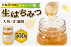 【福岡県糸島市産】 採れたて天然生はちみつ クローバー蜜 500g 糸島市 / 糸島二丈サクランボ農園 [AKJ019]
