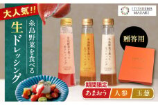 【先行予約】期間限定【贈答用】糸島野菜を食べる生ドレッシング 3本セット 人参・玉葱・あまおう  【2026年1月以降順次発送】 糸島市 / 糸島正キ [AQA094]