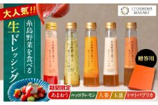 【先行予約】期間限定【贈答用】糸島野菜を食べる生ドレッシング あまおう・人参・玉ねぎ・ルッコラレモン・トマトパプリカ 5本セット  【2026年1月以降順次発送】 糸島市 / 糸島正キ [AQA097]