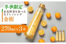 【先行予約】【冬季限定】金柑ドレッシング 3本セット 【2025年11月以降順次発送】 糸島市 / 糸島正キ [AQA087]