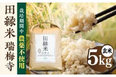【先行受付】田縁米(でんえんまい)・瑞梅寺(ずいばいじ) 玄米 5kg 【2025年11月下旬以降順次発送】 糸島市 / NPO法人田縁プロジェクト 玄米 お米 [ATM005]