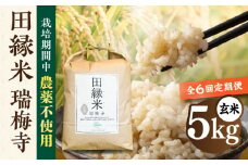 【先行受付】【全6回定期便】 田縁米(でんえんまい)・瑞梅寺(ずいばいじ) 玄米 5kg 【2025年11月下旬以降順次発送】 糸島市 / NPO法人田縁プロジェクト 米 玄米 定期便 [ATM009]