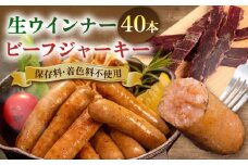 生ウインナー 40本(5本×8種) ＋ ビーフジャーキー 糸島市 / 志摩スモークハウス [AOA041]