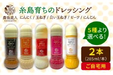 糸島そだちの野菜が好きになるドレッシング 選べる 285ml×2本セット 糸島市 / 農香美人（のうかびと） [AAG059]