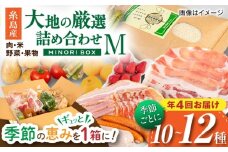 【全4回定期便】糸島産 肉 米 野菜 果物 厳選詰め合わせ MINORI BOX Mサイズ【季節ごとに年4回お届け】 糸島市 / emma.Inc / 米 肉 野菜 果物 詰め合わせ [AOP002]