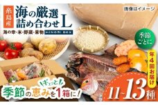 【全4回定期便】 糸島産 魚 米 野菜 果物 厳選詰め合わせ MINORI BOX Lサイズ【季節ごとに年4回お届け】　糸島市 / emma.Inc / 米 魚 野菜 果物 詰め合わせ [AOP006]