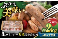 【全6回定期便】生 ウインナー 90本 約2kg (6種×15本) 糸島市 / 志摩スモークハウス / 生ウィンナー 詰合せ [AOA054]